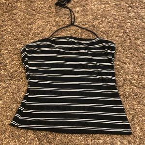 Black and White Stripped Tang-Top